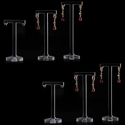 seimeinokiピアススタンド6個入3つのサイズアクリル製透明イヤリングスタンドT型ディスプレイスタンド..