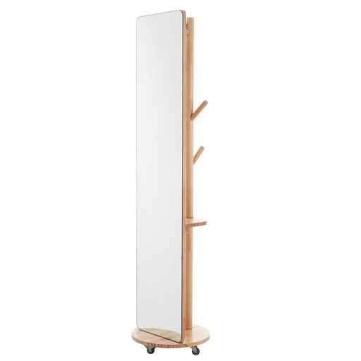 オーエスジェイ(OSJ)鏡姿見玄関全身鏡ハンガーラック収納スタンド回転自撮り鏡鏡ミラー壁掛け鏡飛散防..