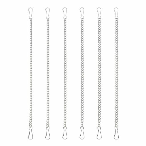 PATIKILフック付き吊り下げチェーン鳥餌箱植木鉢ランタン風鈴黒板装飾用植物フック6個パックシルバー