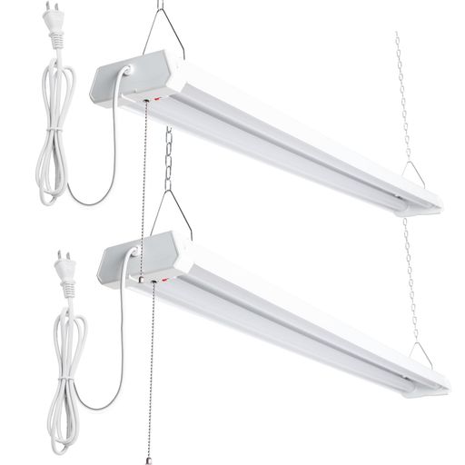 HzfluoLED蛍光灯器具一体型2灯式120cm一般蛍光灯40W型(高輝度)x2灯相当60cmチェーン付き4000lm36WACプ..