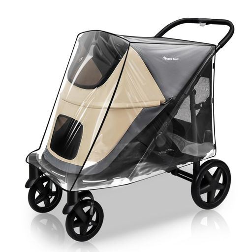 Totoroball大型ペットカート用レインカバー透明防風防水防寒お出かけペットバギーレインコート耐用性雨..