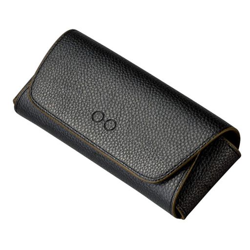 メガネケースフェイクレザーシボ柄生地コバ仕上げおしゃれメガネモチーフメンズレディースセミハードケ..