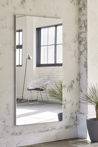 リフェクス壁掛け床置き割れない軽量ミラー幅80x高さ150cmスリムエッジ・シルバーRRM-6/S【日本製】