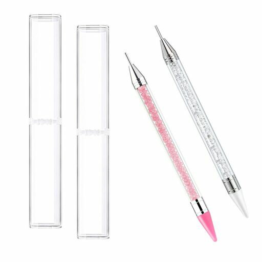 YANYULIラインストーンピッキングペン2本セット両端での使用ネイルデコレーションペンダイヤモンドペインティングペンDIYクラフト点描ツール手芸ネイル用品デコ...