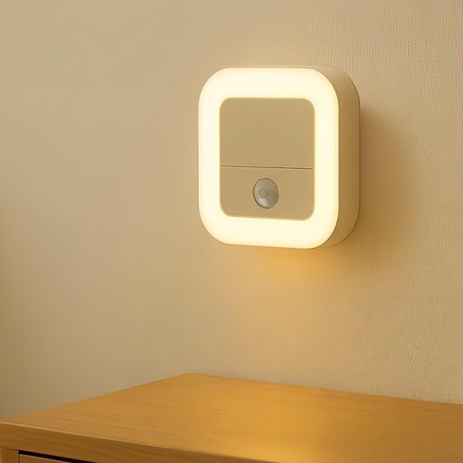 和宅良品充電式ナイトライト1500mAh人感明暗センサー3色調色無段階調光常夜灯モード5m検知150度2W玄関..