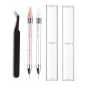 latikalyラインストーンピッキングペンステンレスピンセットネイルデザインダイヤモンドペインティングペンネイルデコレーションペンDIYクラフトデコレーション...