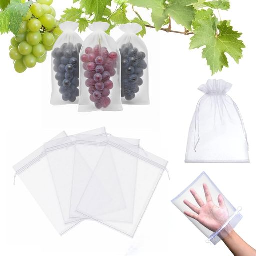 果実袋ぶどう袋9*12cm55枚入大きいサイズ果物果実保護ネットブドウ袋穴極細害虫害鳥侵入防止鳩よけ光通..
