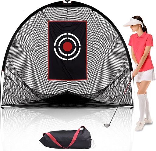 OKAYESゴルフネット折りたたみ室内屋外兼用練習用大型防球ネット2.4x2.1x2.1mキャリーバッグ付きアプロ..
