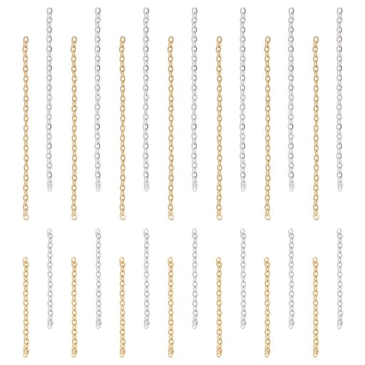 UNICRAFTALE約120本2色延長用チェーン25/50mm304ステンレスチェーン調節可能接続チェーンテールチェー..