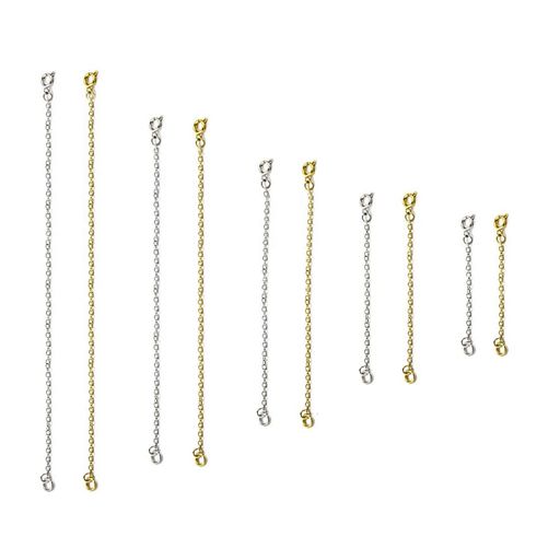 [NOMEY]延長アジャスターチェーンネックレス長さ調節(5本シルバー+5本ゴールド5cm7.6cm10cm12.7cm15.24..
