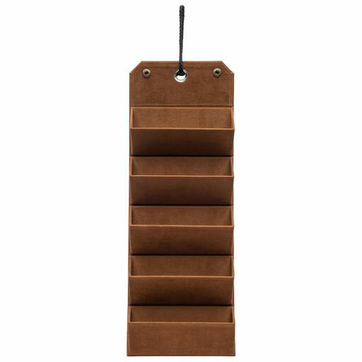 [Tccase]メガネケース・収納ケースメガネケースハード複数収納5本タイプホック式壁掛け持ち運び折り畳み式フェイクレザーブラウン(約)高さ70x幅150x奥行き50mm(※1マス内寸)