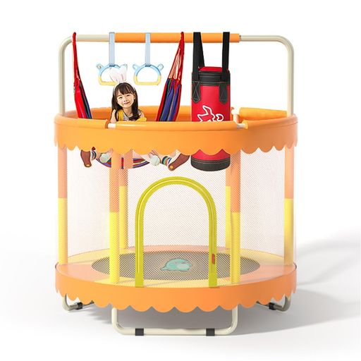 prudencrose子供用トランポリン室内トランポリン安全静音150cm小型トランポリン室内運動耐荷重約100kg..