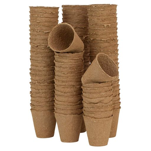 Skycabin泥炭ポット生分解性円形6cm100個セット育苗用ポット植物苗スターターカップハーブ種子/水耕栽..