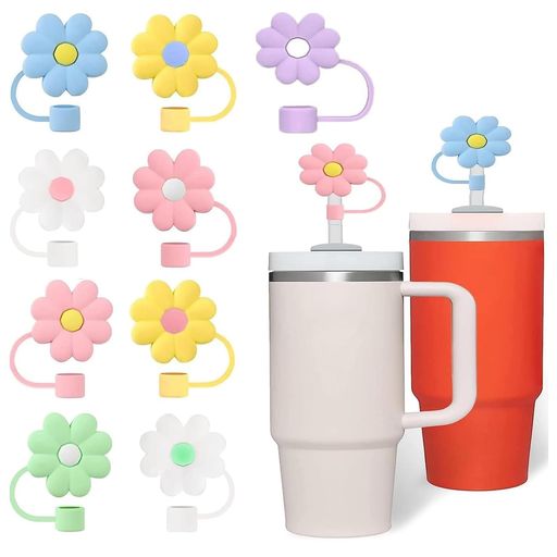 Liroyalストローカバー(9個セット9色)10mmストローキャップストローアクセサリー漏れを防ぐ再利用可能..