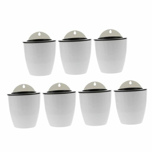 YARDWE壁掛けプランター植木鉢7個セット自動給水屋内屋外兼用プラスチック製ハンギングプランター通気..