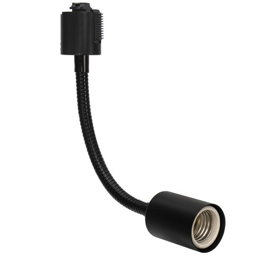 ダクトレールライトグースネック設計で角度調整自由自在ライティングバー用スポットライトE26ソケット標準仕様/ブラック電球別売り植物育成・リビング・寝室に最適