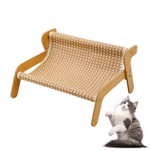 [GIIPET]爪とぎ付きキャットチェアつめとぎ猫麻猫ハンモック籐編みの猫用クールソファ猫ベッド猫椅子ラ..