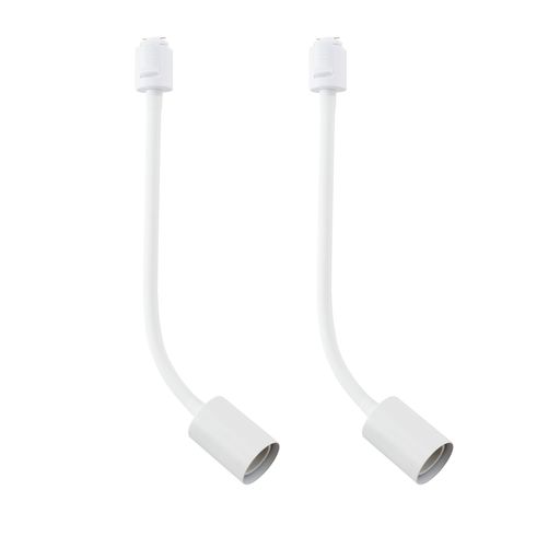 智光電気スポットライトダクトレール/ライティングバー/ライティングレール用延長ロングフレキシブルアームE26電球ソケット(白・2個セット)