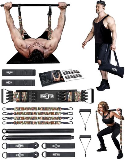 INNSTAR調節可能なベンチプレスアシスタンス取り外し可能チェストエキスパンダー抵抗バンド付きホーム..