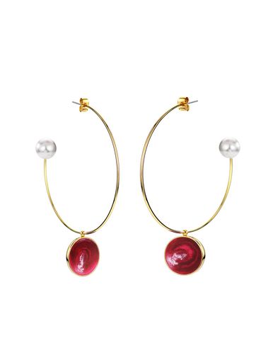 (ネオグロリー)NEOGLORY JEWELRY 雑誌掲載 真珠 パール ゴールド 金属アレルギー フープピアス レディースジュエリー アクセサリー