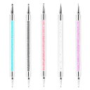 DONGFANGBネイルアートドットペンドッティングペンドット棒点描デザイン用マニキュアツール精密加工プロ自宅用ネイル用品ドッティングペンネイル筆洗浄可能(5本...