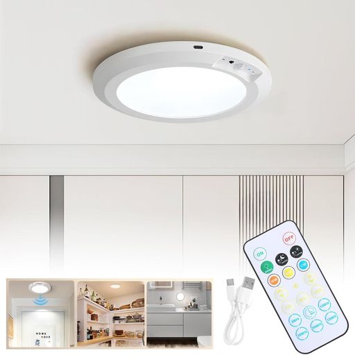 LADWOKFI人感センサーライト明るい室内Type-C充電式中小型玄関シーリングライト5000mAh玄関照明廊下灯..