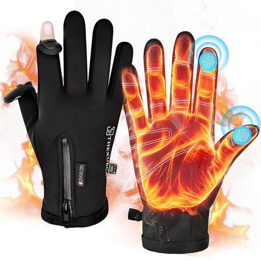 [Bokoios]メンズ自転車スキーランニング手袋レディース男女兼用スマホ対応裏起毛釣りグローブ冬コミネ..