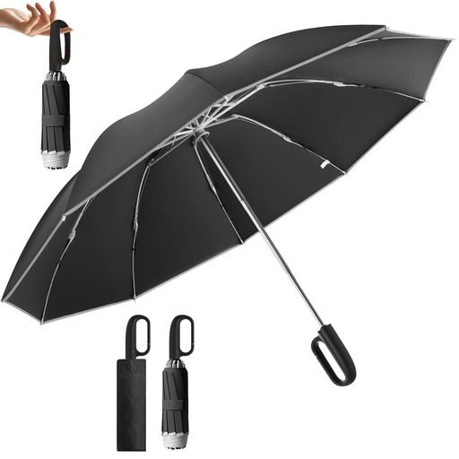 折りたたみ傘ワンタッチ自動開閉【逆戻り防止安全設計】折り畳み傘メンズ傘逆折り式大きいサイズ超撥水【高密度310T生地】飛び出し防止耐風反射テープ台風対応丈夫10本骨強風に強い豪…