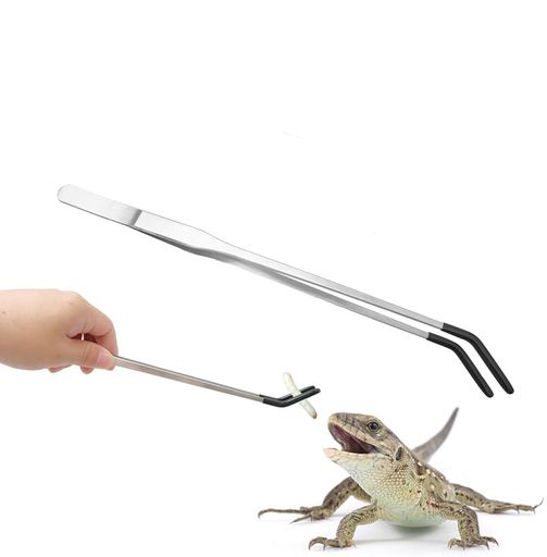 MUYYIKA爬虫類餌やりピンセットステンレス給餌トングゴムチップ付き水槽水族館水草虫類飼育カエルトカ..