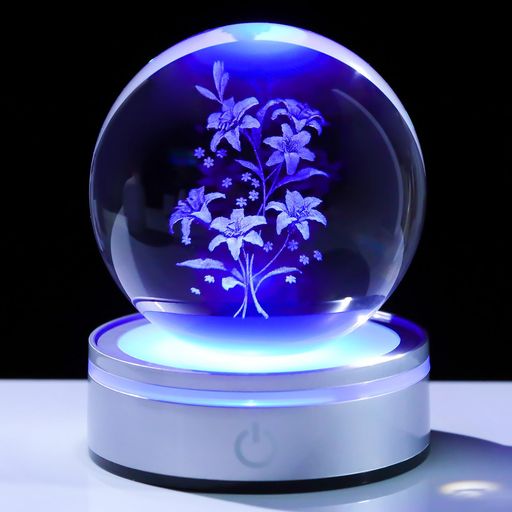 Kertariクリスタルフラワーユリガラス細工枯れない花LEDライト付き置物オブジェ母の日誕生日プレゼント..