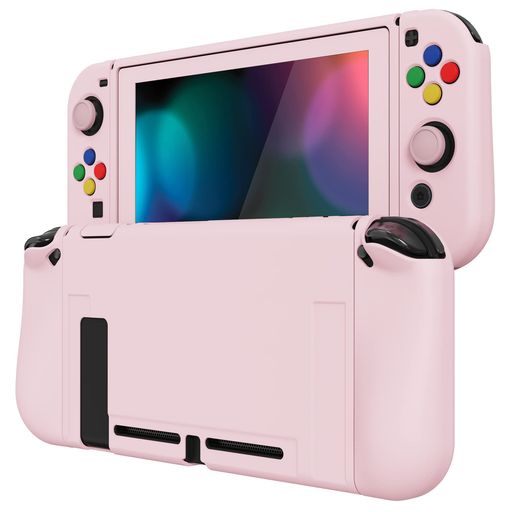 PlayVitalZealProtectNintendoSwitchに対応用ソフト保護シェル、switchに対応用フレキシ保護カバー、スクリーン保護フィルム&サムグリップキャップ&ABXY方向ボタンキャップ付き-純色系【チェリーブ…