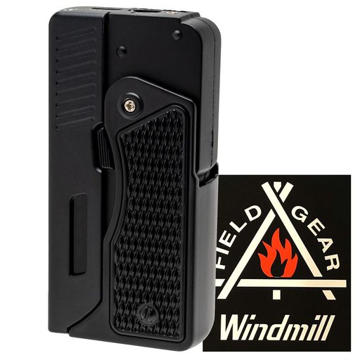 WINDMILL(ウィンドミル)電子ライタージェットライター二刀流USB充電式TWOWAYPISTOLブラックマット電池..