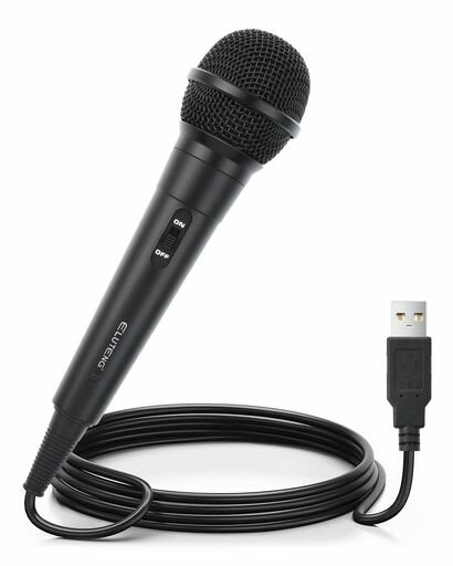 ELUTENGForSwitchNintendoカラオケマイク3Mケーブル付きUSB接続ゲーム用マイクカラオケjoysoundブラックPC/PS5/PS4/PS3/XboxOne/Xbox360/Wiiに対応