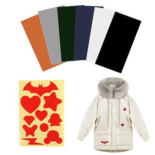 ダウンジャケット補修布【6色+1モデル】貼るだけシールタイプ20cmx10cm貼付パッチ防水洗濯可能ジャケット/雨傘/テント/寝袋等の補修用装飾手芸衣類の破れ服の補修に