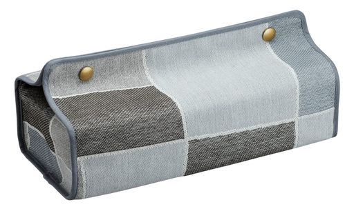 クォーターリポート吊り下げ対応ティッシュケースルーラルブラックW25xH5~6.2xD12cmパッチワーク風ジャ..