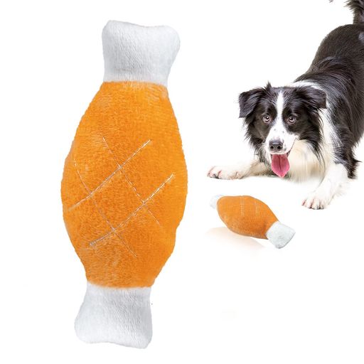 DICOCO犬のおもちゃ人気骨付き肉型|音の出るおもちゃ犬用ぬいぐるみ|噛むストレス解消清潔歯磨き頑丈刺..