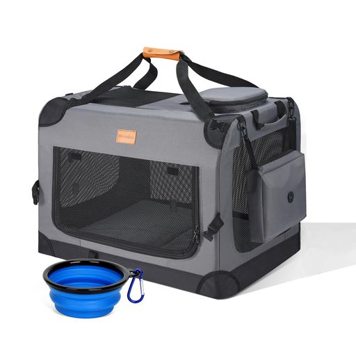 Morpilotペットキャリー犬キャリークレート多面メッシュ中型犬・小型犬・猫2匹・犬用キャリーケース折りたたみ通気性防水車載/旅行/避難/アウトドア/室内休憩/帰省で活用/キャンプ用ペッ…