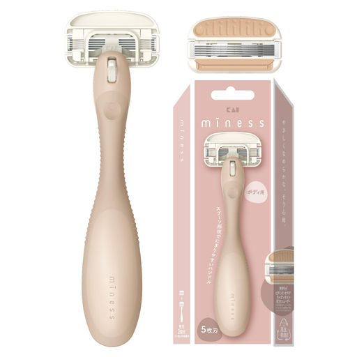 貝印minessマイネスカミソリボディ用女性替刃2個付T字ムダ毛5枚刃GA0130