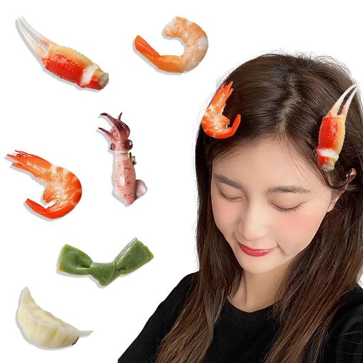 食品サンプルクリップヘアピン食品サンプルヘアピン【6個セット】かわいいヘアクリップ前髪クリップシ..