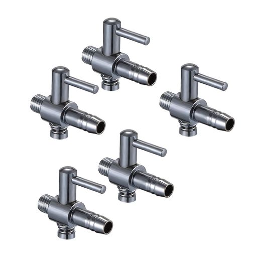 ALLVD一方コック5個セットネジ型エアレーション分配管水槽用空気ポンプエアー調整調節調整金具ステンレ..