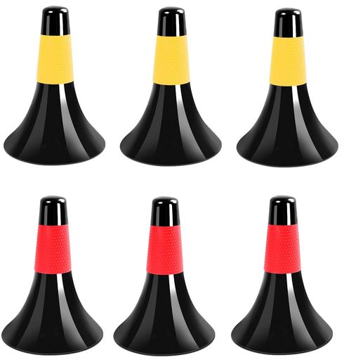 siawadekyリップコーンマーカーコーン6本セット赤/黄各3本バスケ練習トレーニング倒れにくいカラーグリ..