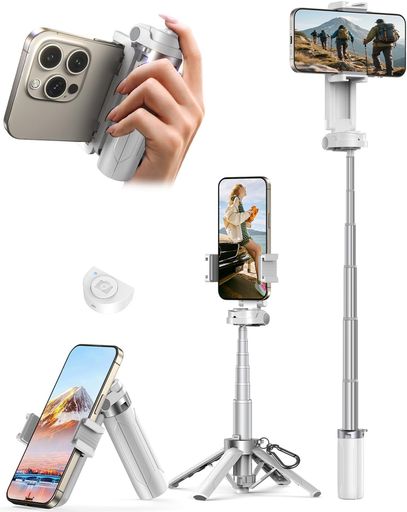 【ブロガー愛用・4in1万能モデル】自撮り棒スマホスタンドスマホグリップスマートフォン用三脚「ダブル360°回転」じどり棒軽量コンパクトセルカ棒折りたたみ式iPhone/android対応じどりぼ…(2)