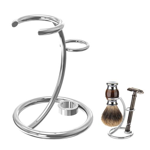 Linkideaカミソリスタンド安全カミソリ&シェービングブラシホルダーシャワー用Merkur34CHD、23C、Gille..