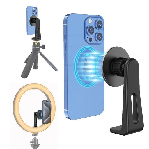 WEWOGAマグネット三脚電話ハンギングと1/4インチマグネット式電話ホルダーアダプター用充填ライトマグネット式電話三脚クランプ互換性がある対応機種iPhone対応1615141312ProMax(2)
