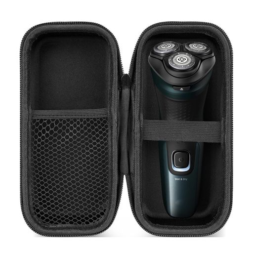 Linkideaハードシェル安全カミソリトラベルケース、メンズ電気シェーバー収納ボックス、電気シェービン..
