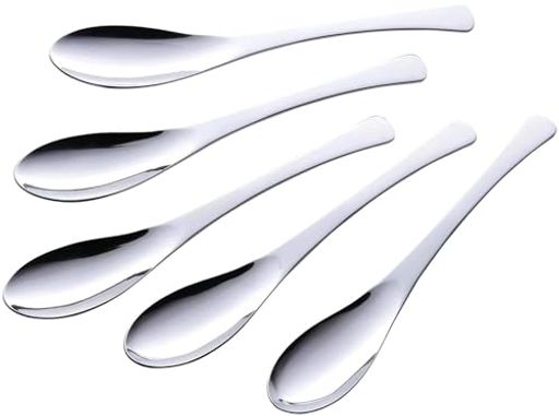 下村企販スプーンサッとすくえる5本組【日本製】食洗機対応スリムで食べやすいピカピカのミラー仕上げ..