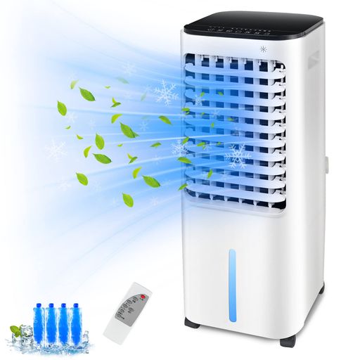 Euiyi冷風機冷風扇電気冷風機【3方向で吸水し・冷感UP・12L大容量】冷風扇風機スポットクーラー冷房LED液晶画面12L大容量タンク3つモー..