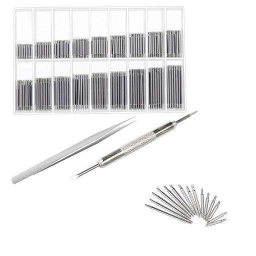 Mirhuaパーツ時計ベルトコマばね棒バネ棒18サイズ8mm-25mm各約8本腕時計ストラップリンクピンスプリン..