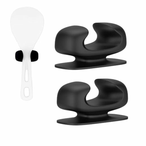 ISHRしゃもじホルダー2個セットしゃもじ立てしゃもじ収納粘着タイプしゃもじ置きシンプルな構造取付簡..