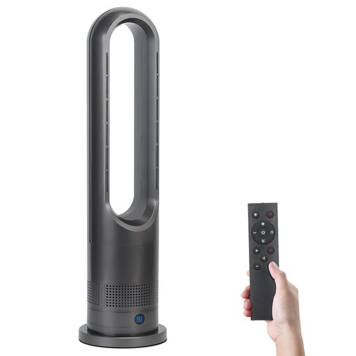 KKYOYRE扇風機羽なしタワーファン夏冬兼用羽なし扇風機【8段階涼風/3段温風】80°左右首振り1-9hタイマー設定可転倒自動オフ冷暖両用省エネDCモーター暖房器具低騒音省エネ大風量リモコン…